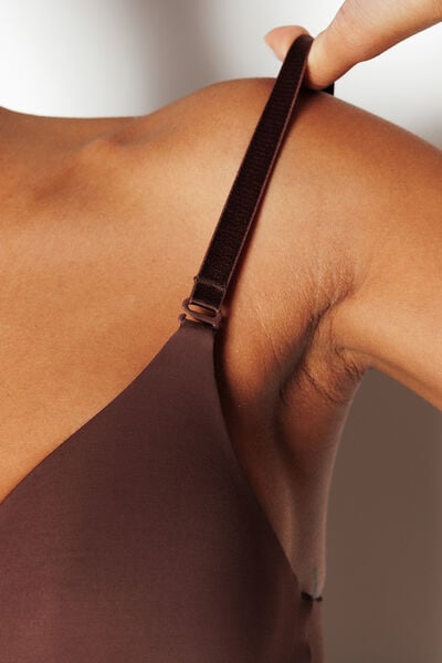 SOUTIEN-GORGE SANS ARMATURES AMPLI MICROFI MARRON
