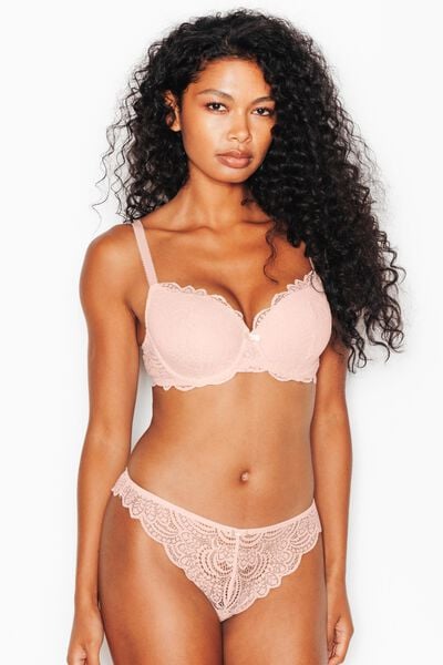 SOUTIEN-GORGE AMPLI DENTELLE POUDRE