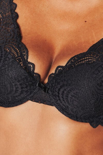 SOUTIEN-GORGE AMPLI FOULARD DENTELLE NOIR