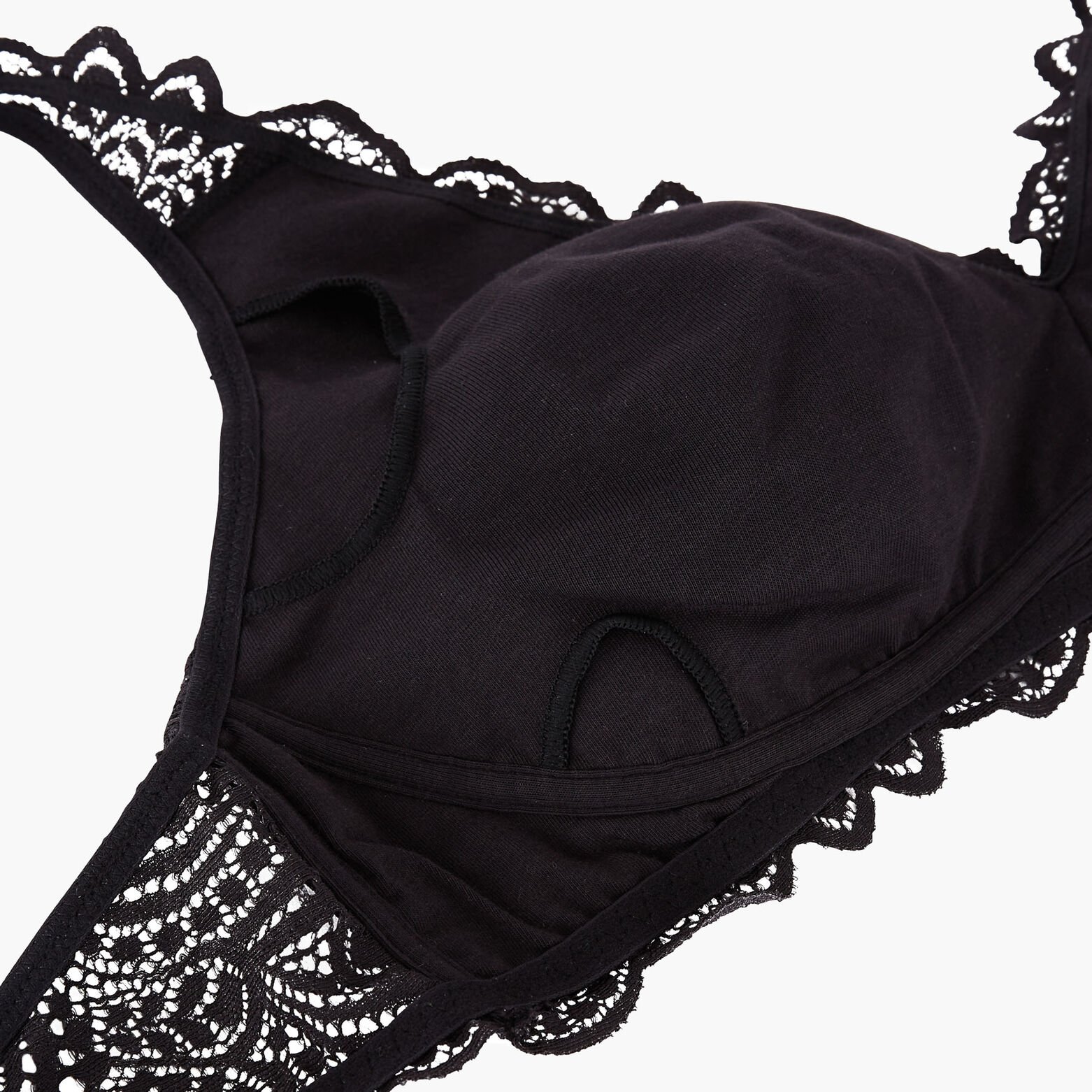 DENTELLE Soutien-gorge Post op&eacute;ratoire Triangle NOIR