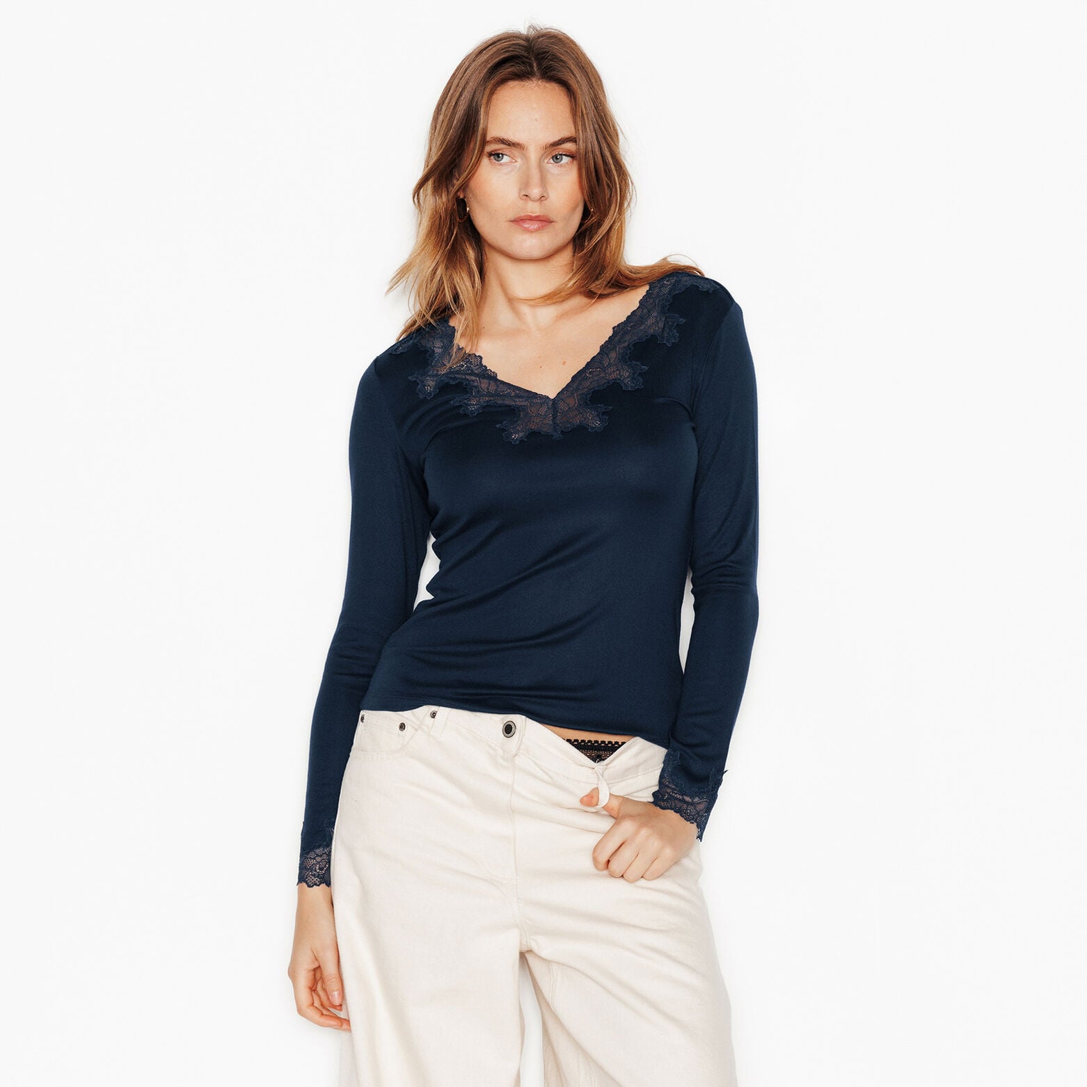 JADEINE TEE-SHIRT MANCHES LONGUES MARINE