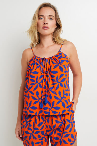 DESTIN TOP FINES BRETELLES  MULTICO ORANGE