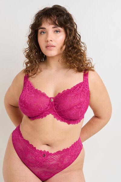 SOUTIEN-GORGE EMBOITANT DENTELLE FUCHSIA