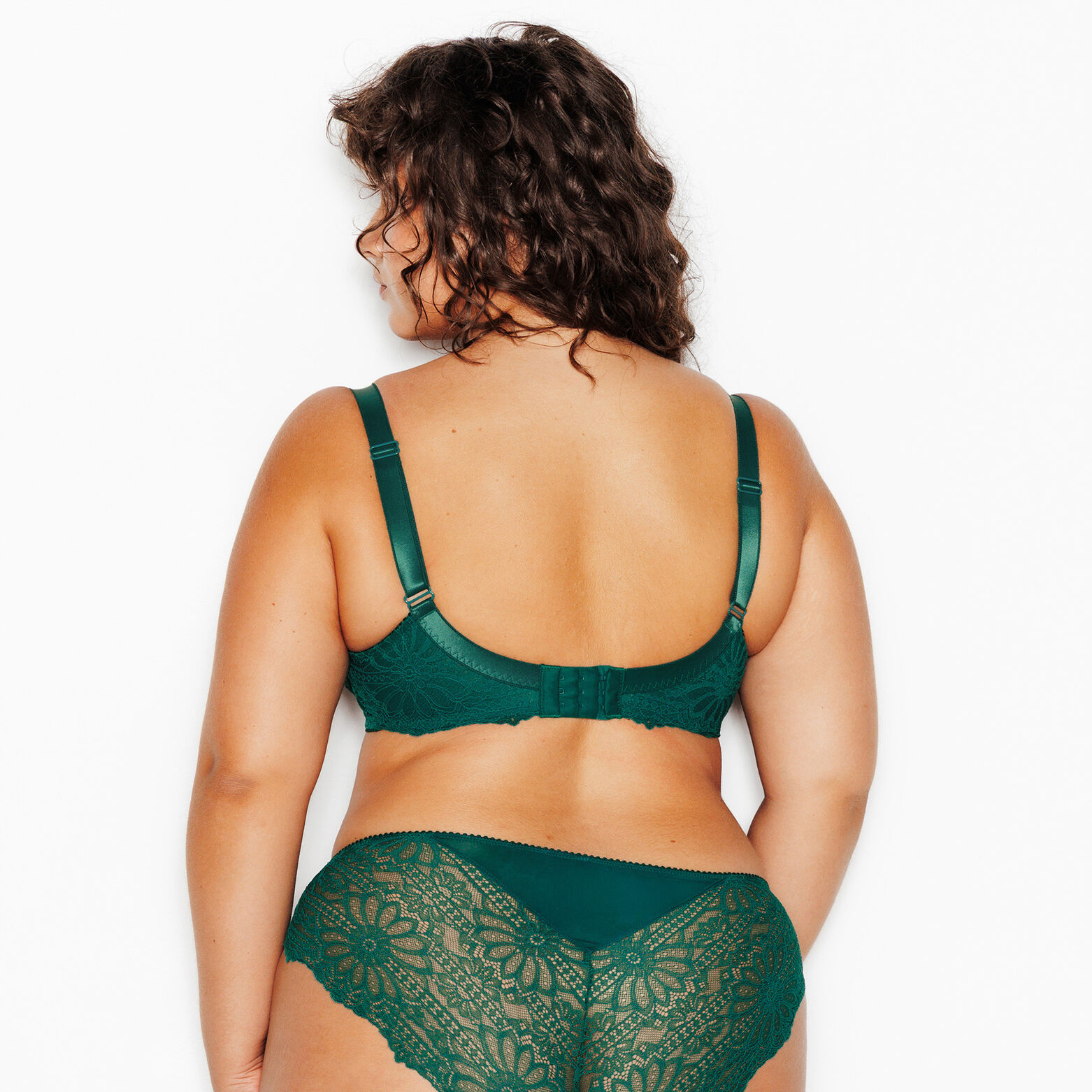 JANNEL SOUTIEN-GORGE EMBOITANT DENTELLE VERT FONCE
