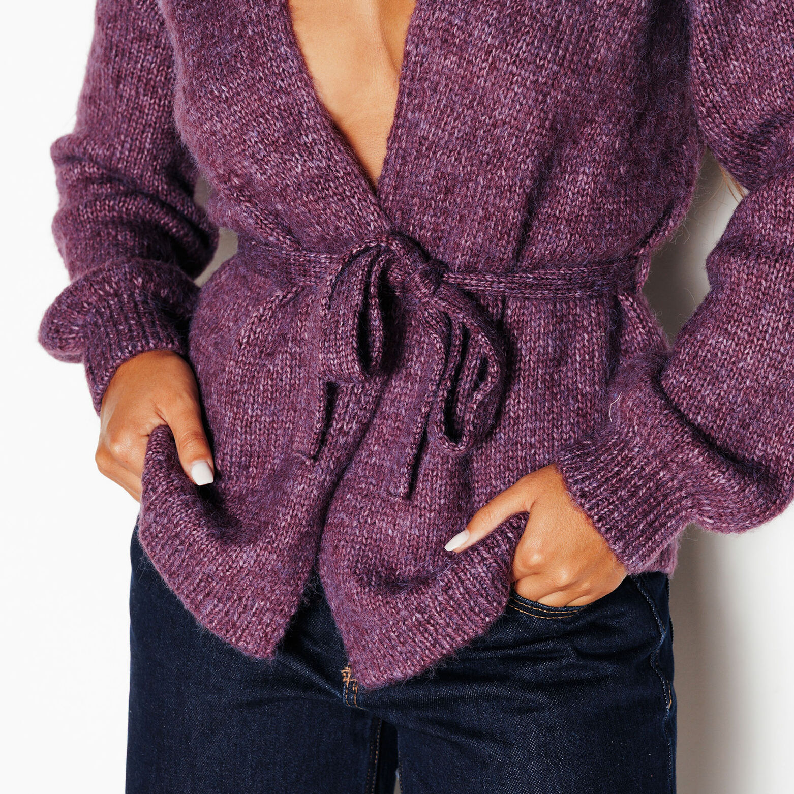 JANAIS GILET EN TRICOT BORDEAUX