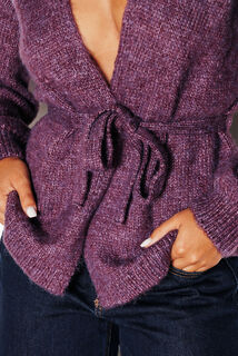JANAIS GILET EN TRICOT BORDEAUX