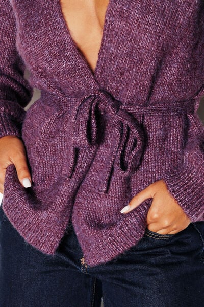 GILET EN TRICOT BORDEAUX