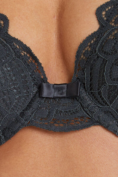 DENTELLE SOUTIEN-GORGE AMPLI FOULARD ANTHRACITE