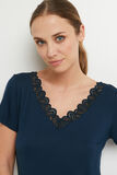 SYARA TEE SHIRT MANCHES COURTES MARINE