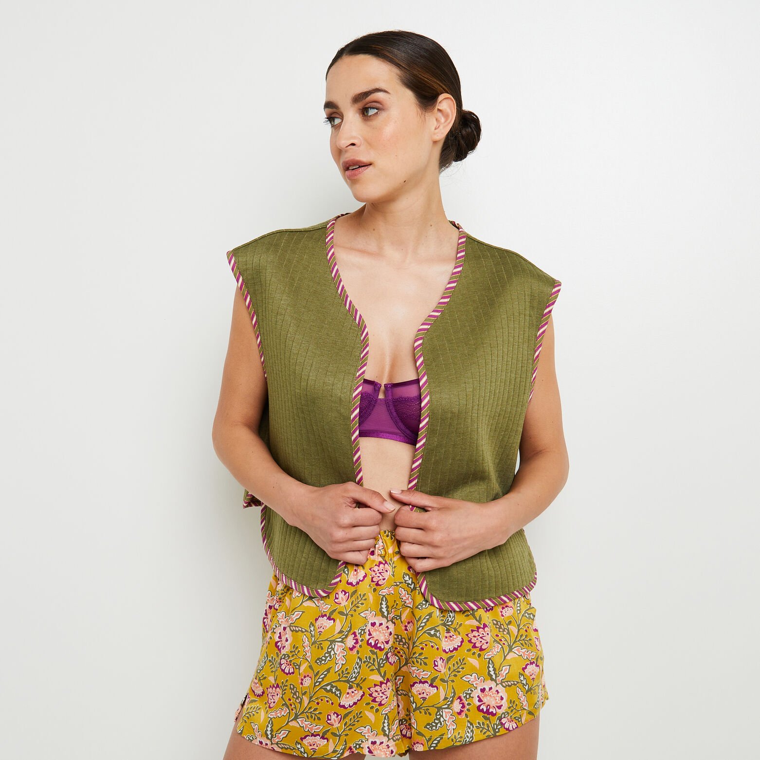 FRIDA GILET SANS MANCHES  MULTICO VERT
