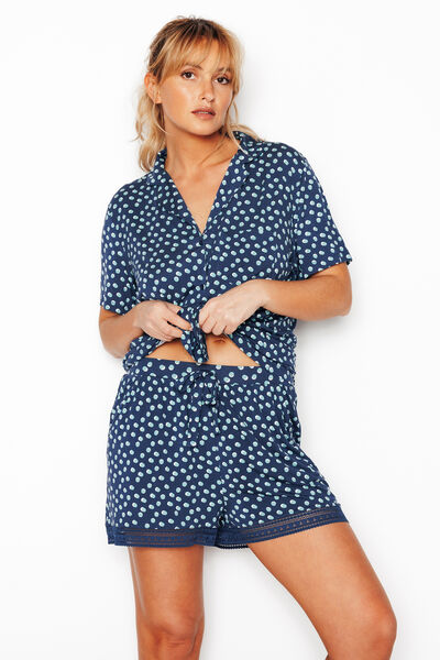 CAMILLE chemise manches courtes MULTICO BLEU