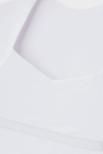 CROP TOP MANCHES COURTES BLANC BLANC
