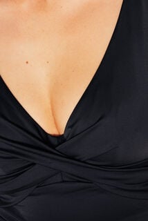 IVANA Maillot de bain 1 Pi&egrave;ce Emboitant NOIR