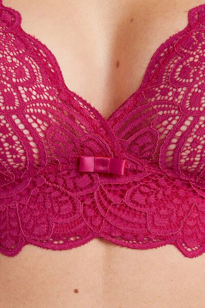 DENTELLE SOUTIEN-GORGE SANS ARMATURES FUCHSIA