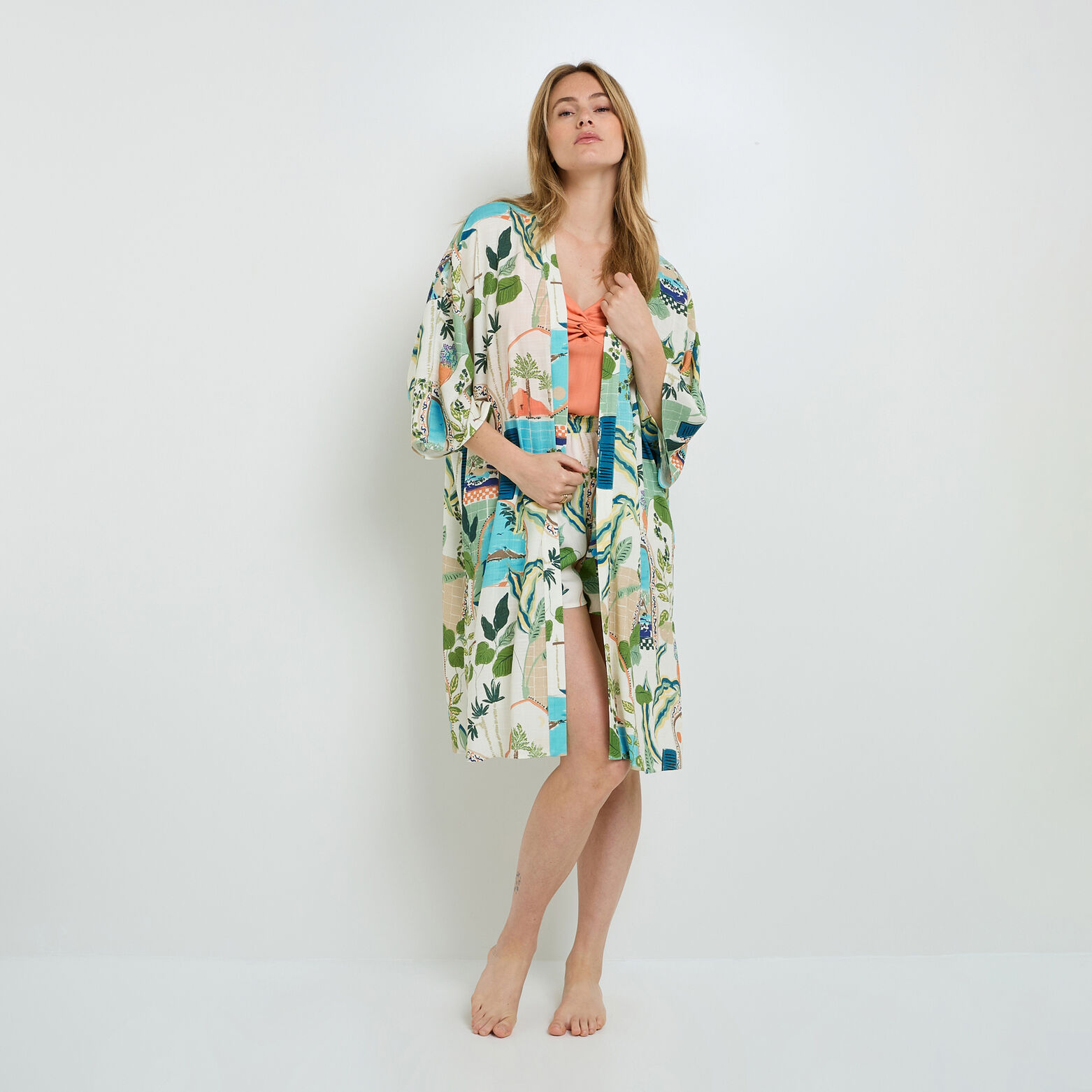 GUIMAUVE Kimono MULTICO BLANC