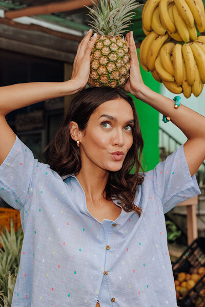 CHEMISE MANCHES COURTES MULTICO BLEU