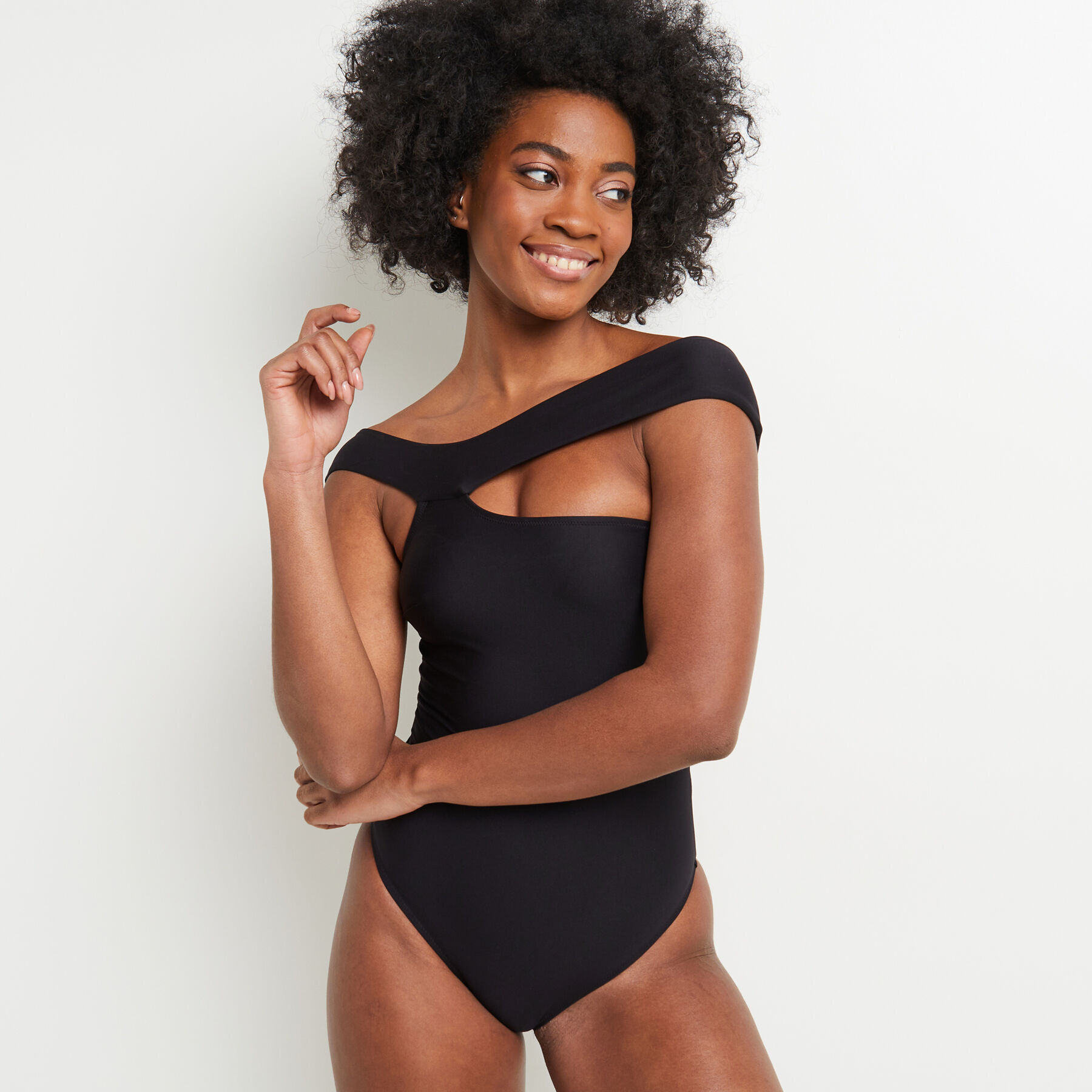 MAILLOT DE BAIN UNE PIECE COL NOIR RougeGorge