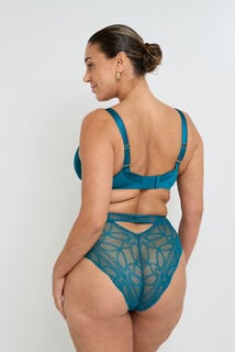 DEBORAH CULOTTE TAILLE HAUTE GRANDE TAILLE DENTELL TURQUOISE