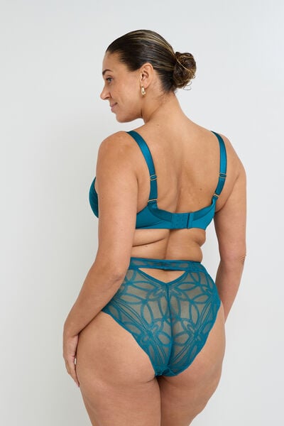 CULOTTE TAILLE HAUTE GRANDE TAILLE DENTELL TURQUOISE