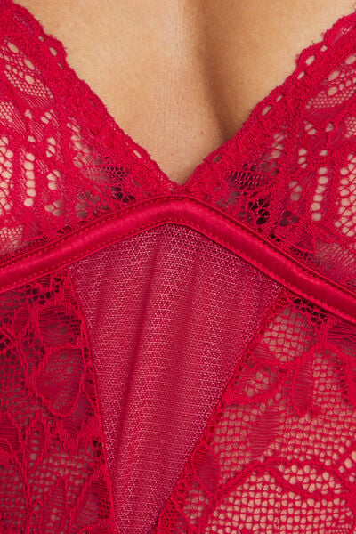 NUISETTE TRIANGLE DENTELLE ROUGE
