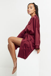 CHIMENE KIMONO SATIN  ROUGE