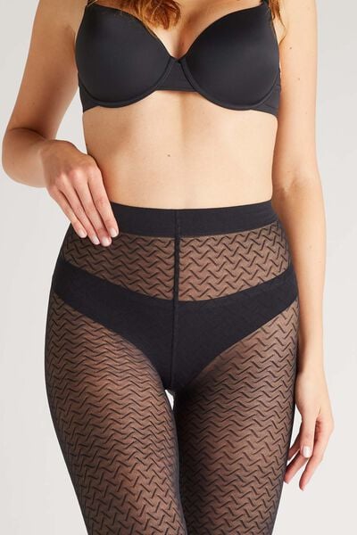 COLLANT FANTAISIE 25 DENIERS NOIR