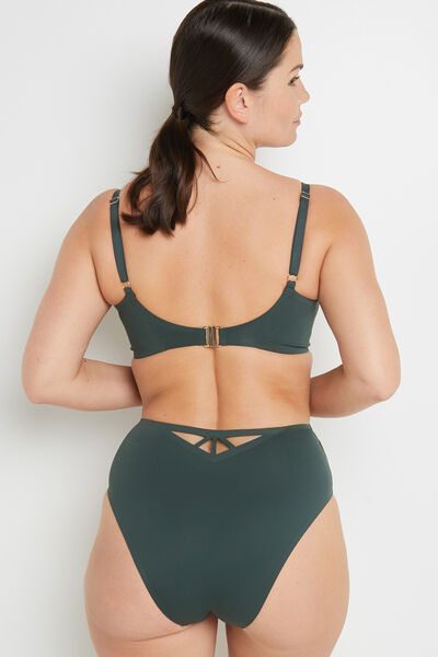 LISA MAILLOT DE BAIN CULOTTE HAUTE VERT FONCE