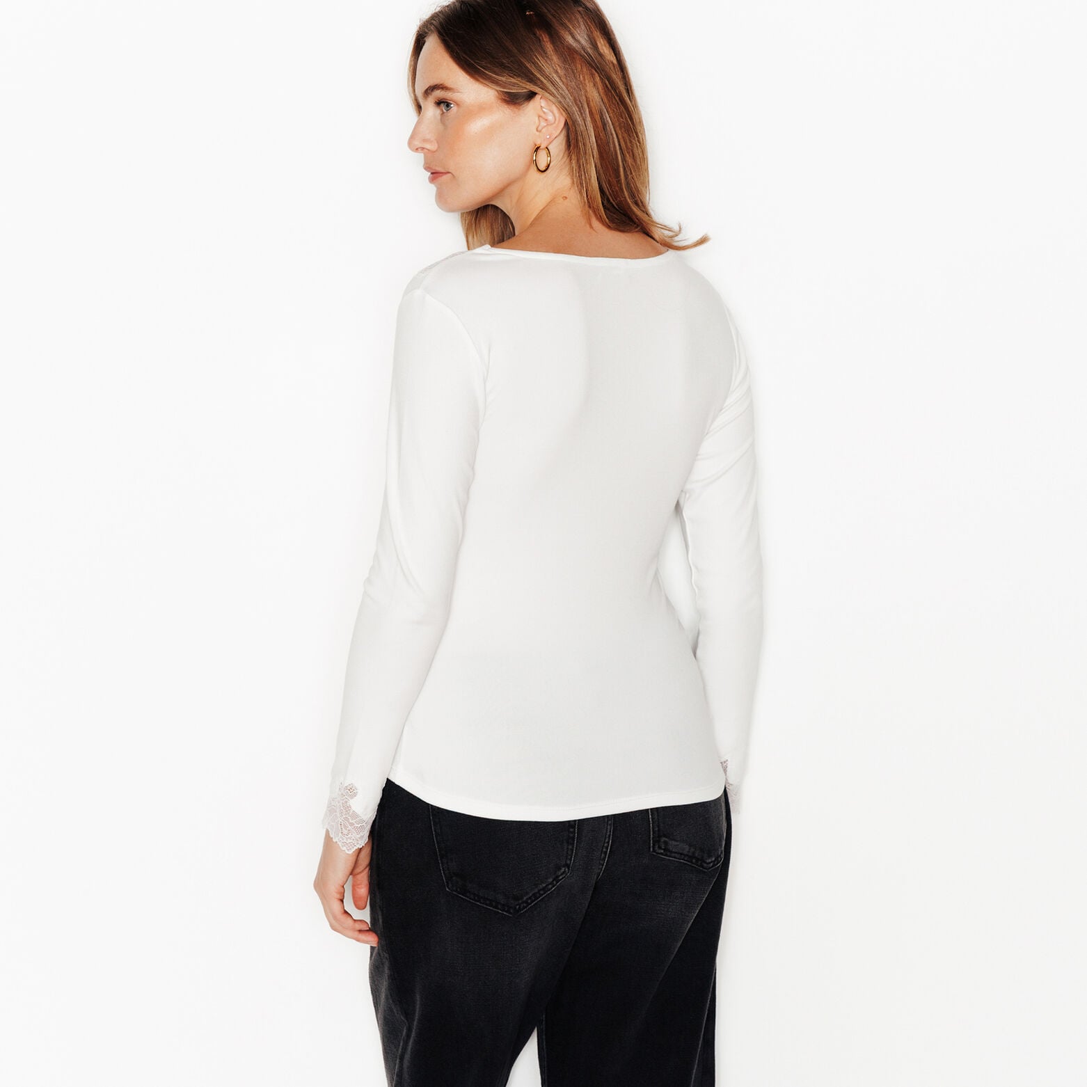 JADEINE TEE-SHIRT MANCHES LONGUES ECRU