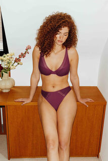 HELLO tanga dentelle BORDEAUX