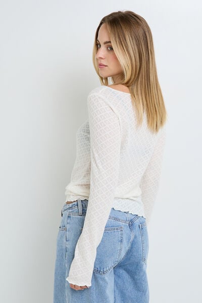 TEE-SHIRT MANCHES LONGUES ECRU