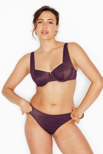 MAILLOT DE BAIN TANGA PRUNE