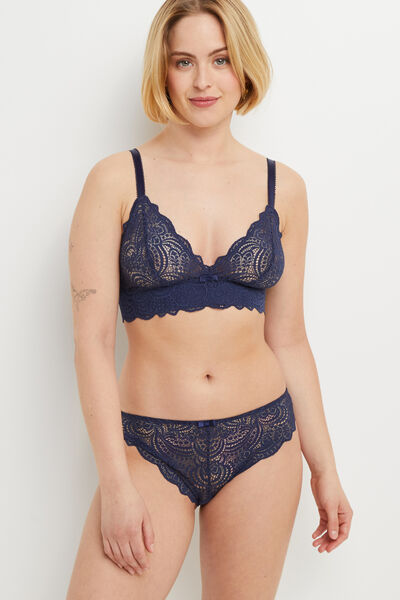 DENTELLE CULOTTE DENTELLE MARINE