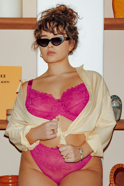 DONA+ SOUTIEN-GORGE EMBOITANT DENTELLE FUCHSIA