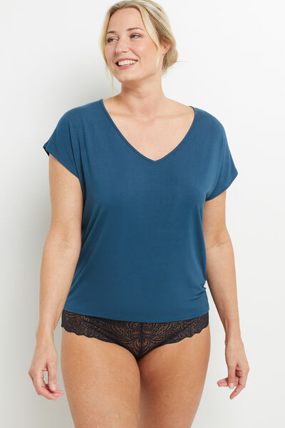 BAMBOU T-SHIRT MANCHES COURTES PETROLE