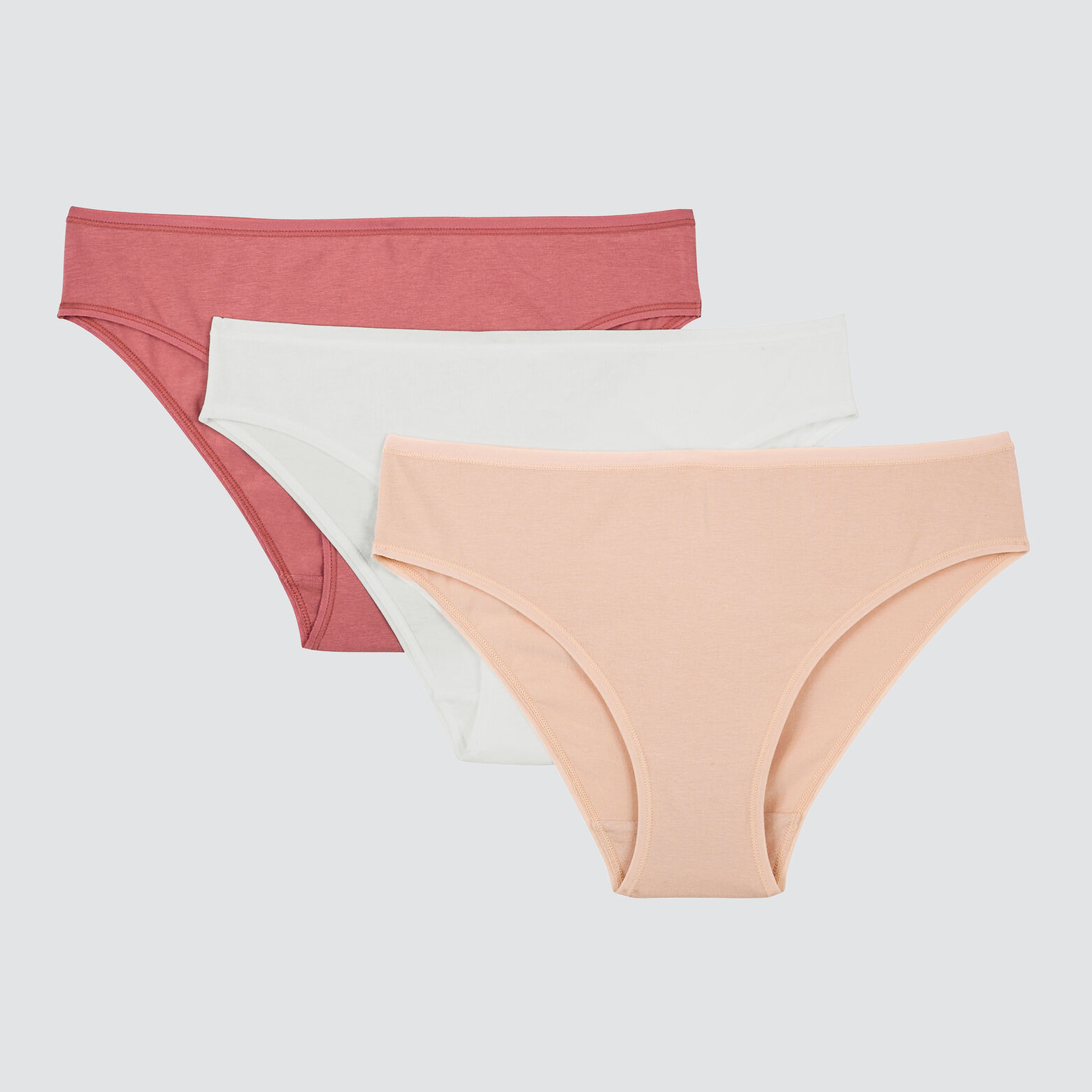 GERALDINE LOT CULOTTE X3 COTON BIO MULTICO BLANC