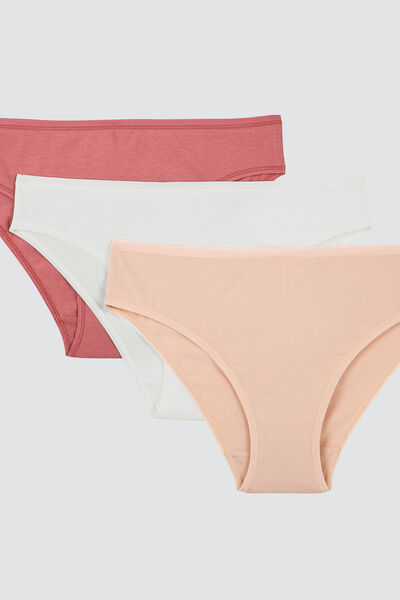 LOT CULOTTE X3 COTON BIO MULTICO BLANC
