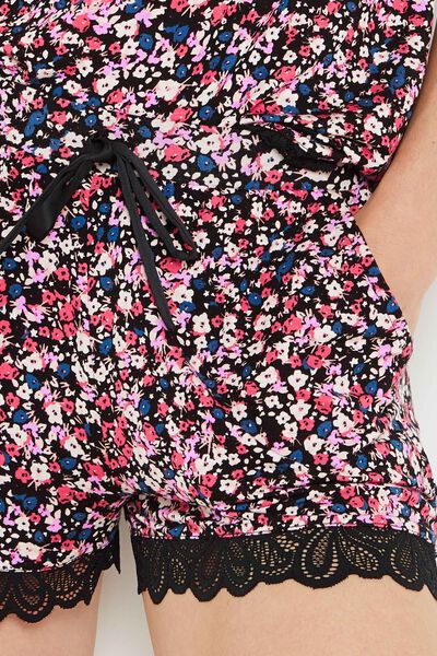 SHORT VISCOSE NOIR/ROSE