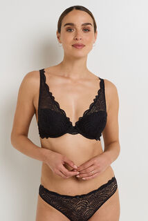 DENTELLE SOUTIEN-GORGE AMPLI FOULARD DENTELLE NOIR