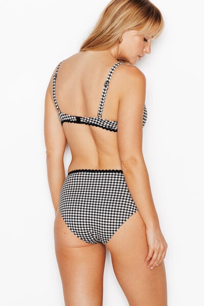 MAILLOT DE BAIN CULOTTE HAUTE BLANC/NOIR