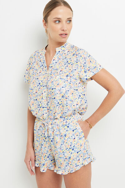 BEACH SHORT IMPRIME MULTICO BLEU