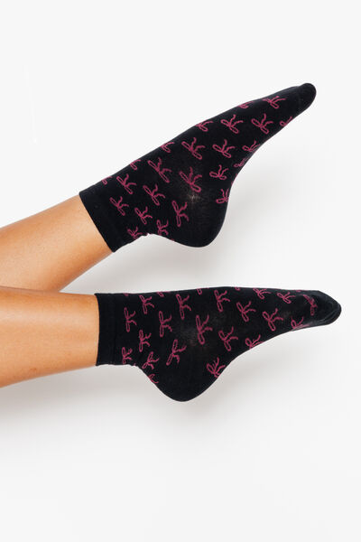 CHAUSSETTES NOEUDS MULTICO NOIR