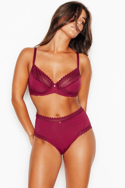CULOTTE TAILLE HAUTE MICROFIBRE BORDEAUX