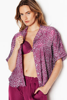 GIRLY CHEMISE MANCHES COURTES MULTICO ROSE