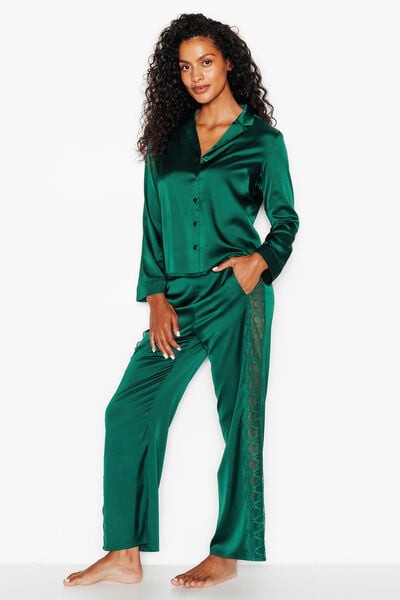 PANTALON DENTELLE VERT