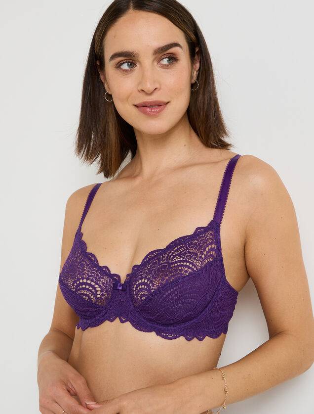DENTELLE SOUTIEN-GORGE EMBOITANT DENTELLE VIOLET