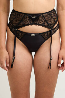 Ensemble FEMME noir foulard, porte-jarretelles & tanga