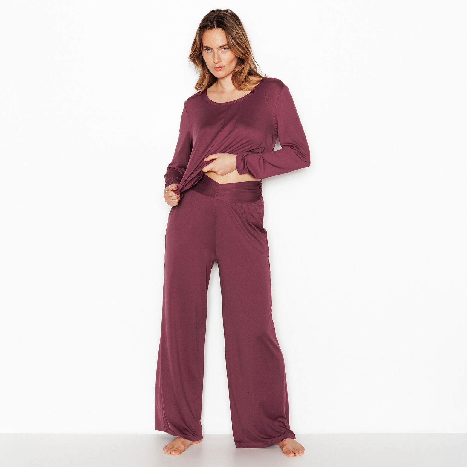 JOA PANTALON FLUIDE BORDEAUX