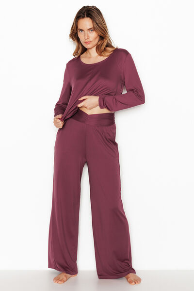 PANTALON FLUIDE BORDEAUX