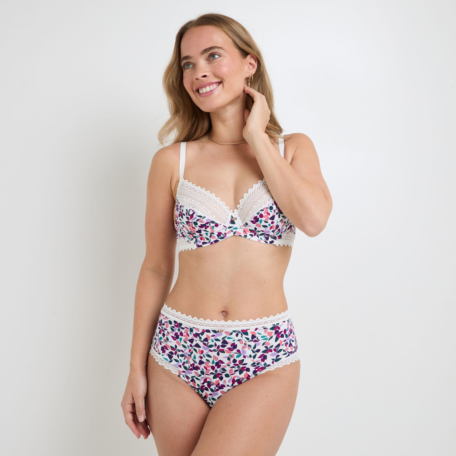 DOUCE SOUTIEN-GORGE EMBOITANT MICROFIBRE MULTICO BLANC