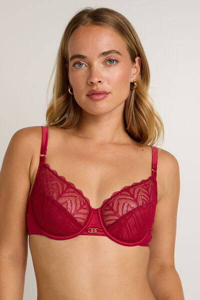 FEMME SOUTIEN-GORGE EMBOITANT DENTELLE ROUGE